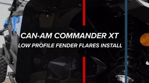 The title of the video moves across an image of the fully installed fender flares.
