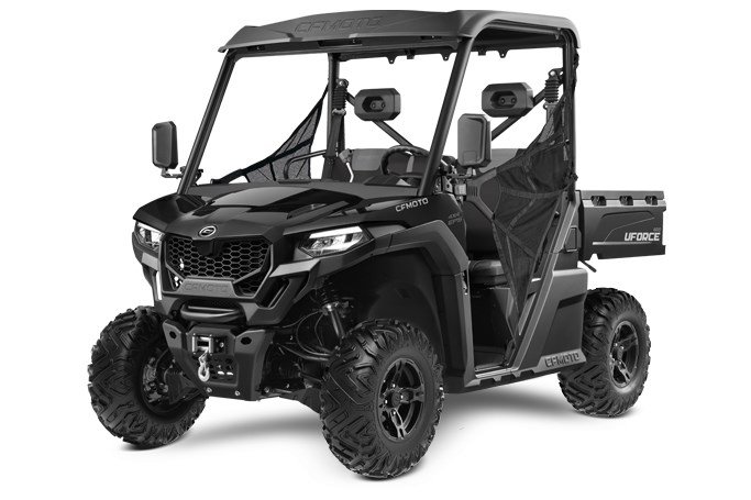 A CFMOTO UForce loaded up with OEM accessories.