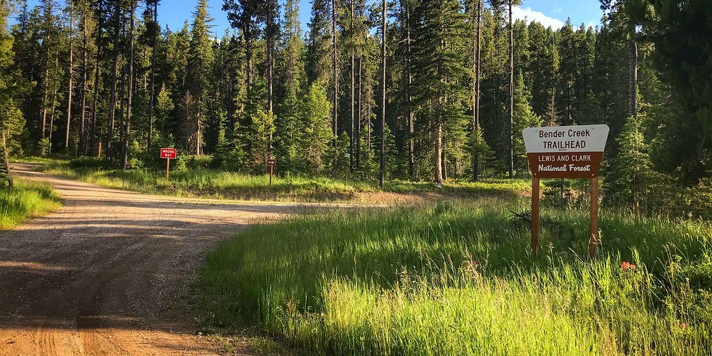 Bender creek trailhead in the little belt mountains