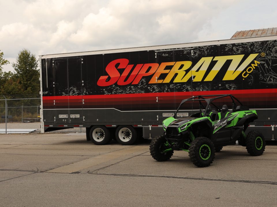 Kawsaki Teryx KRX in front of SuperATV trailer