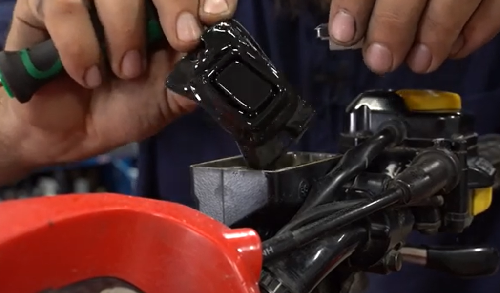 The slimy seal from an ATV master cylinder.