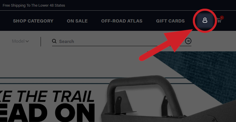 Desktop view showing account icon.