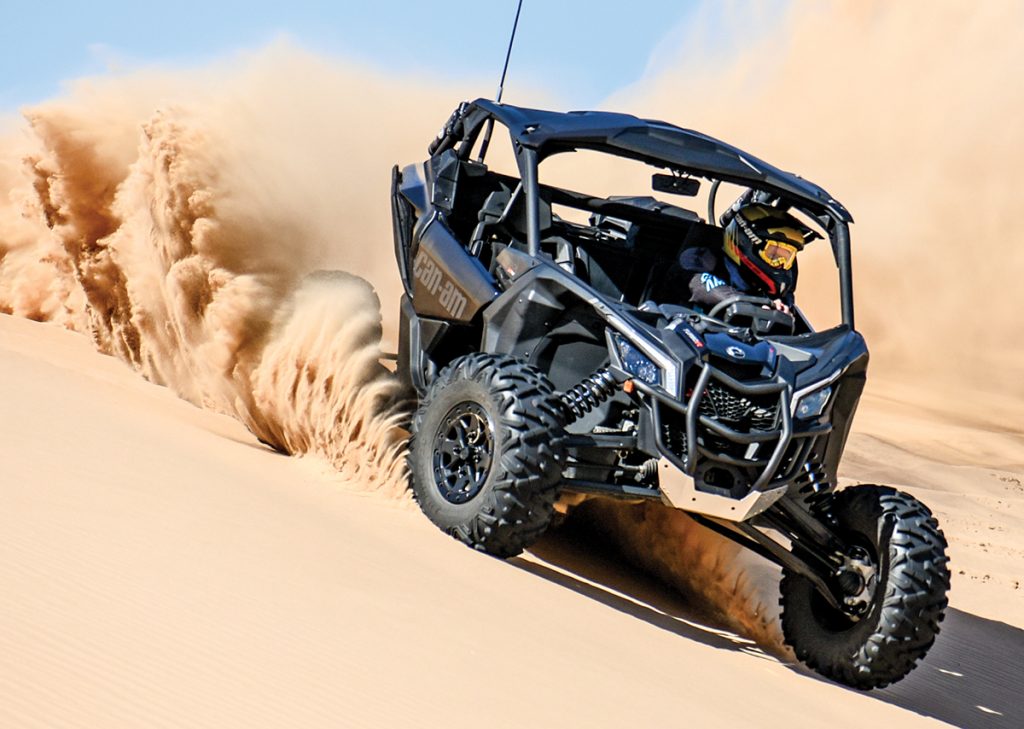 Can-Am Maverick riding on sand dunes