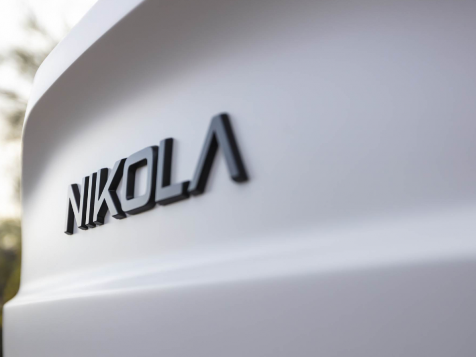 The rear logo on a Nikola NZT
