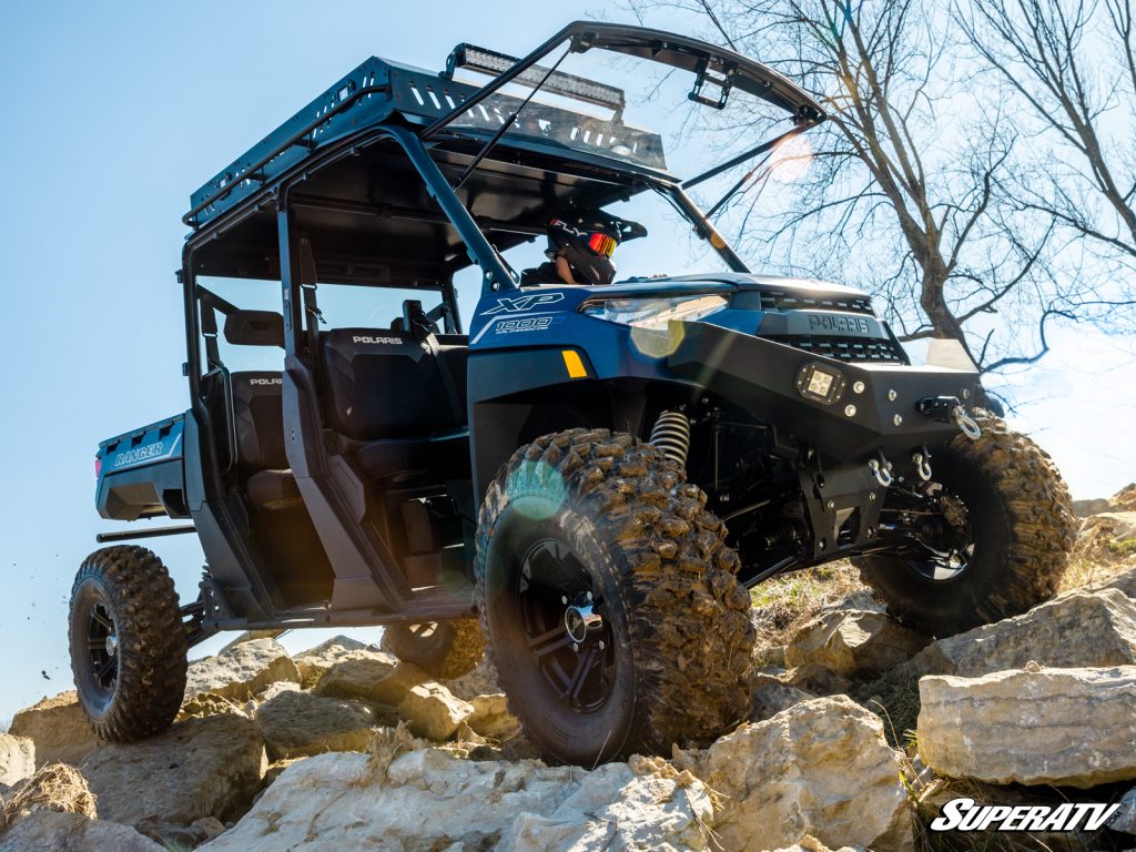 A Ranger crawling over rocks.