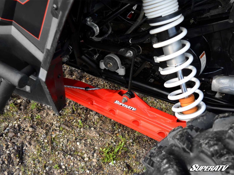 SuperATV red trailing arm for Polaris RZR XP 1000