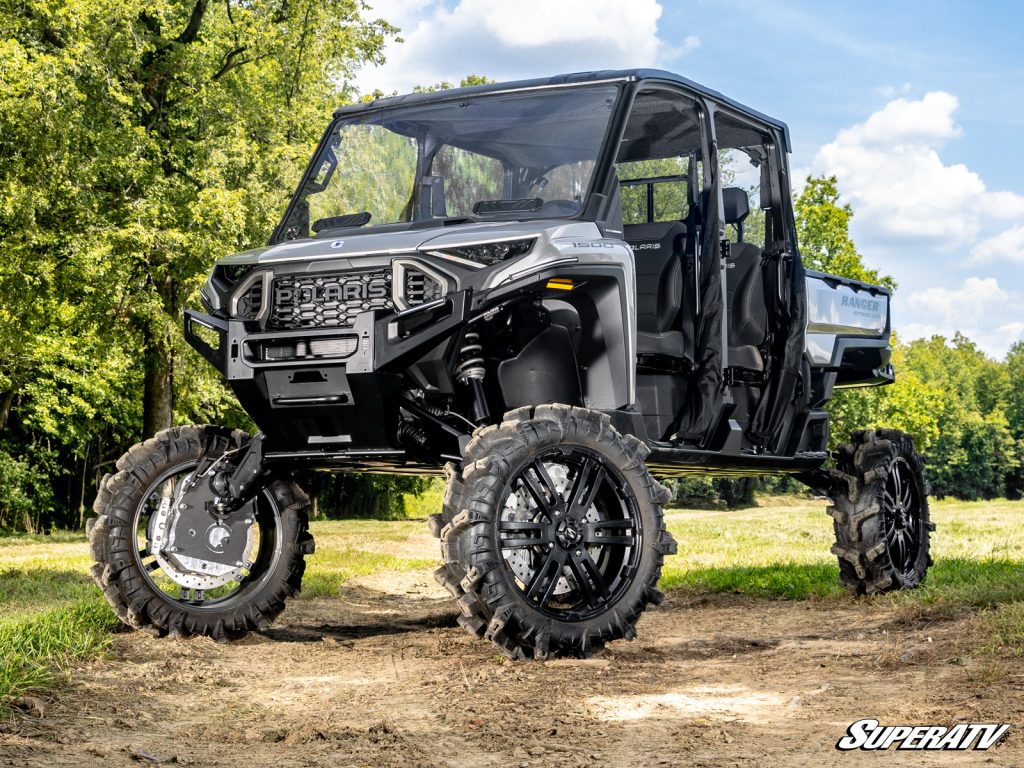 A lifted Ranger with giant mud tires and GDP portals.