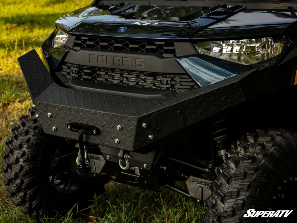 SuperATV diamond plate front brush guard for Polaris Ranger XP 1000