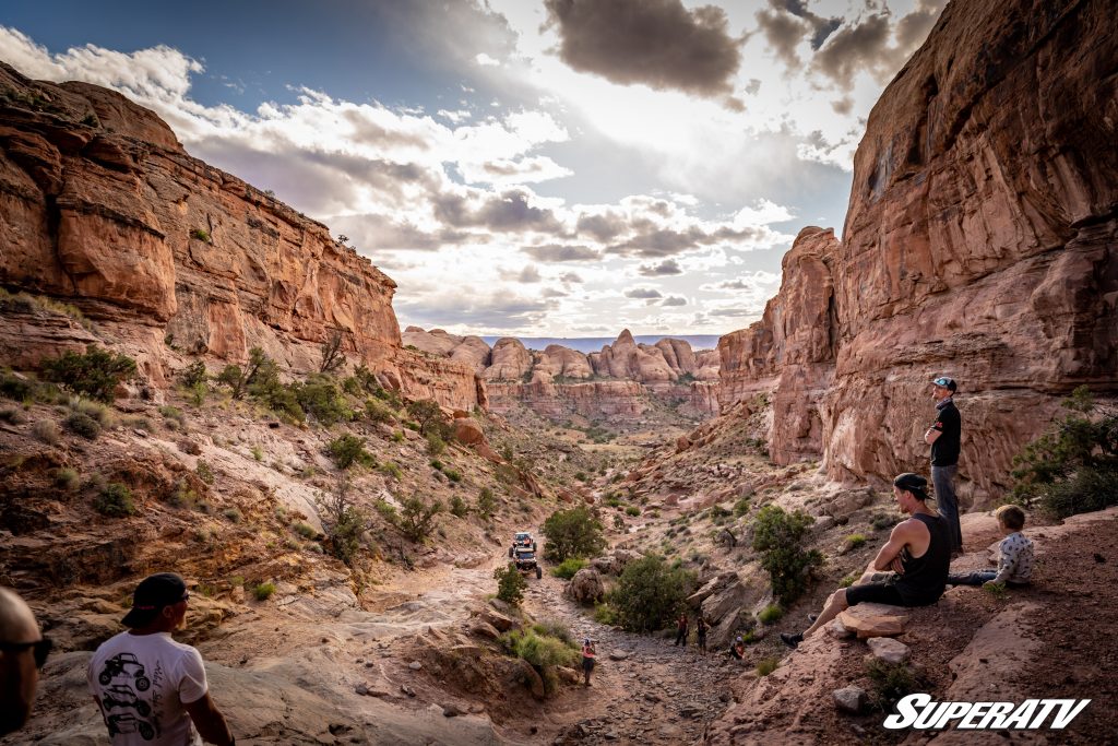 Riders taking a break in Moab