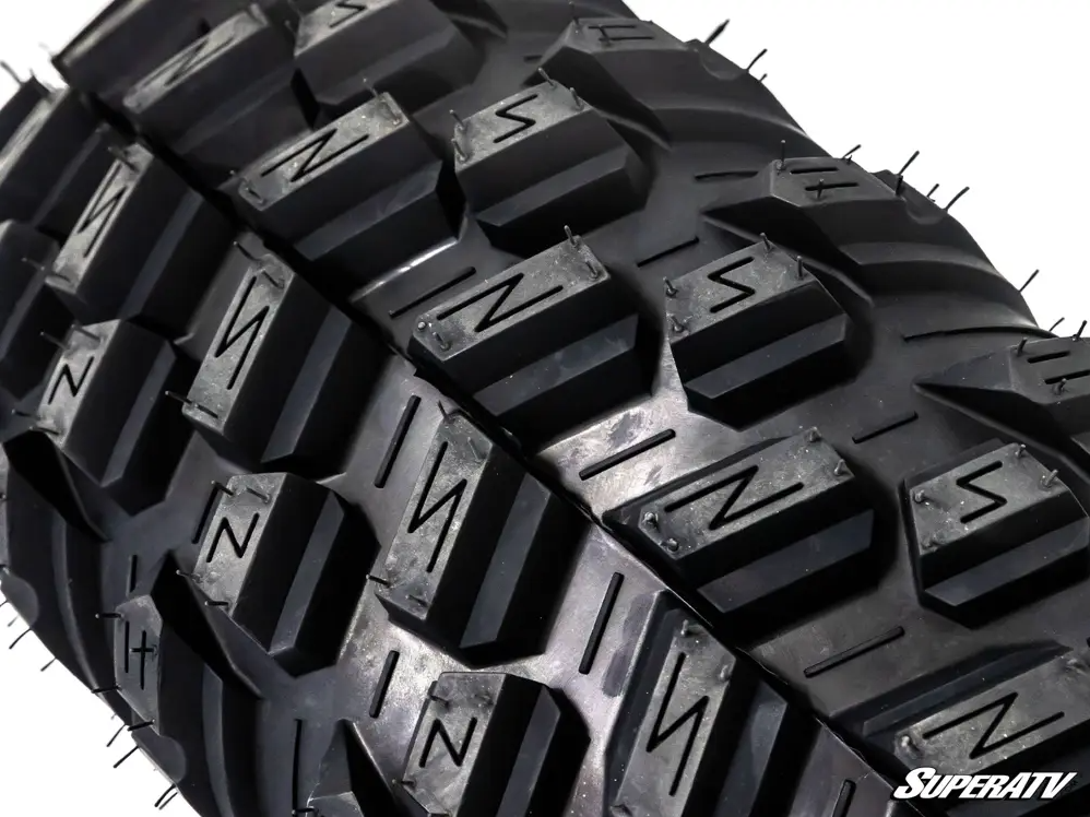 A closeup of the patented lug pattern on an XT Warrior Tire