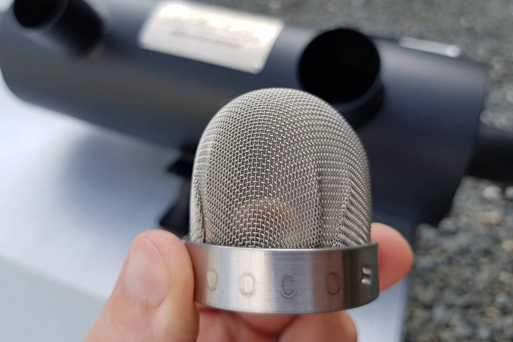 A close-up shot of a spark arrestor