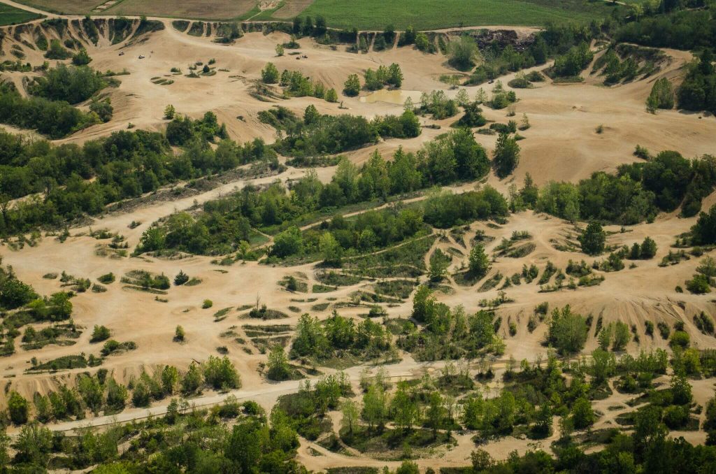 Aerial view of Badlands 