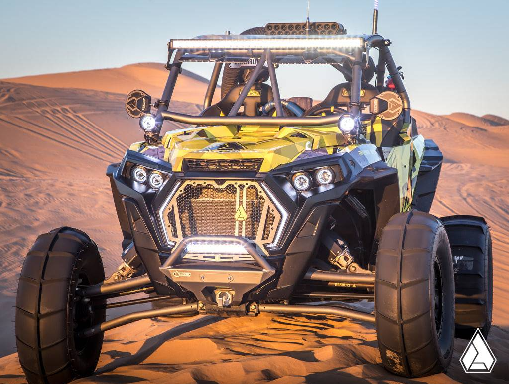 A fully customized UTV ready to take on the sand day or night.