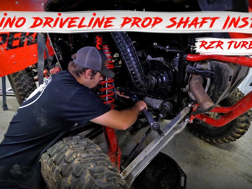 Braden installing a Rhino Driveline Prop Shaft onto a Polaris RZR Turbo S