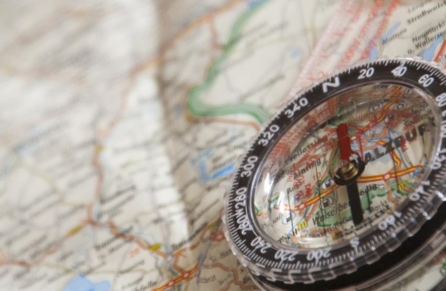 A topo map and compass are key for winter wilderness survival