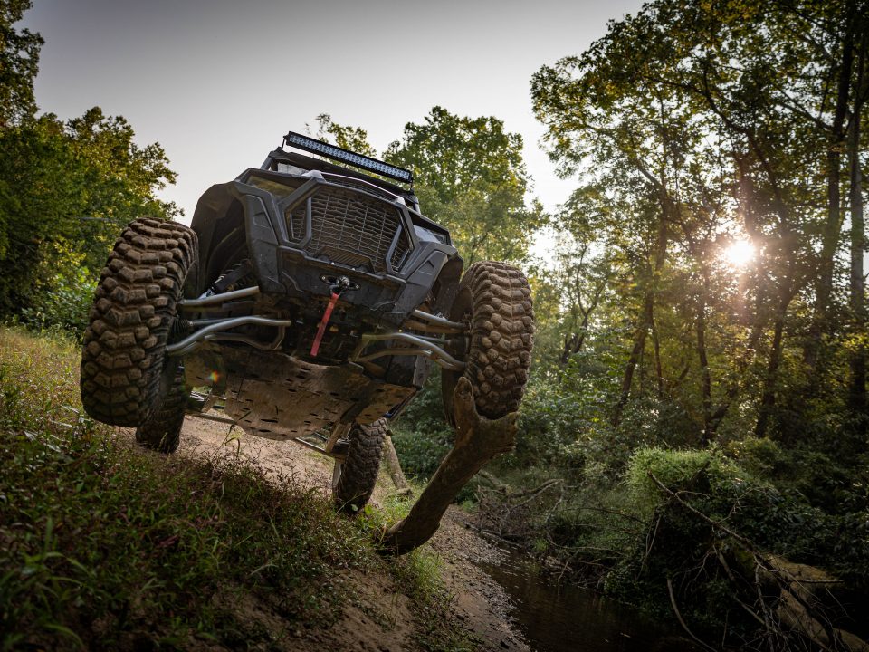 Underside shot of Polaris RZR wheely