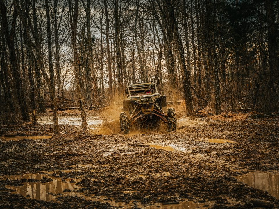 side-by-side in mud