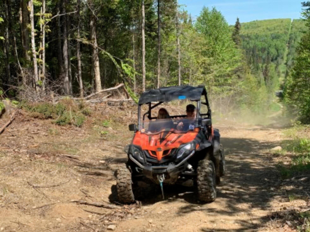 A utv on a trail in Aroostook