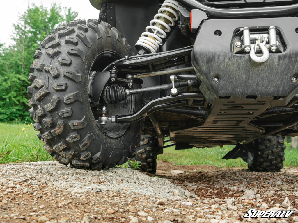 A view of the high clearance bends on SuperATV's A-arms for the ZForce