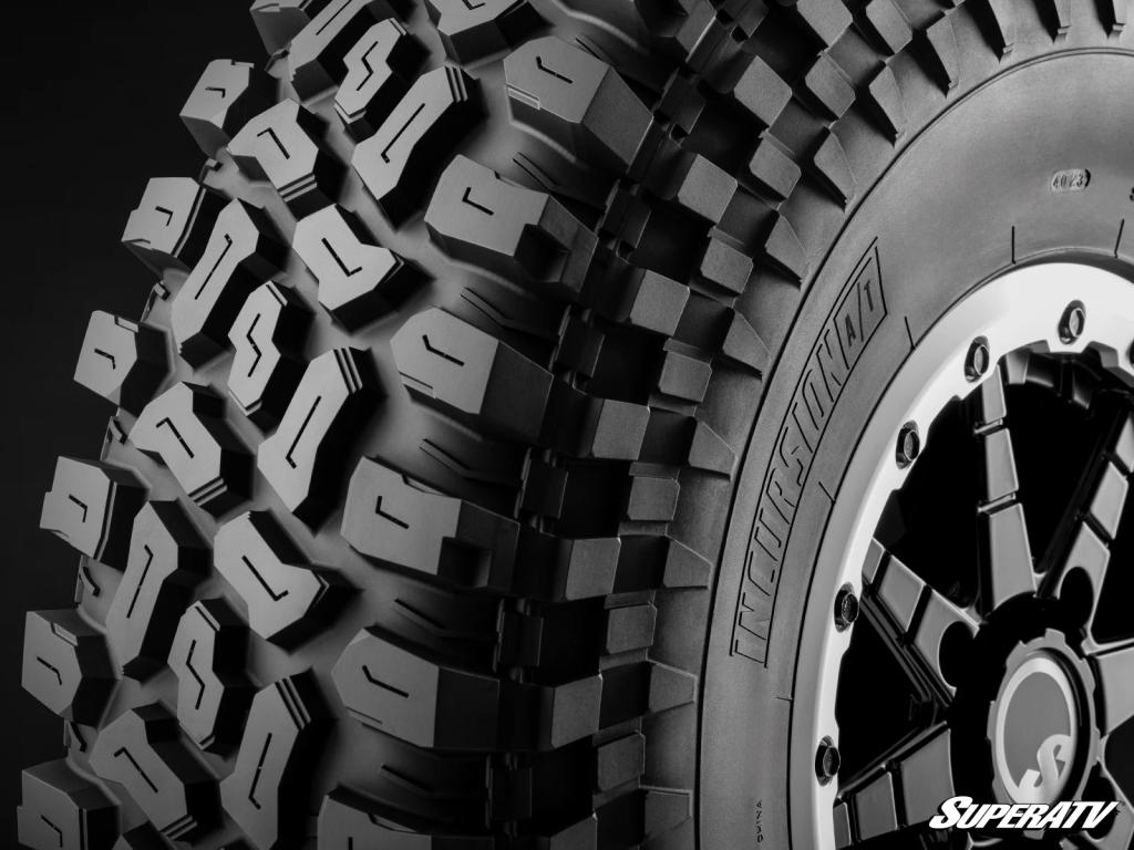 a closeup of the tread pattern on incursion tires