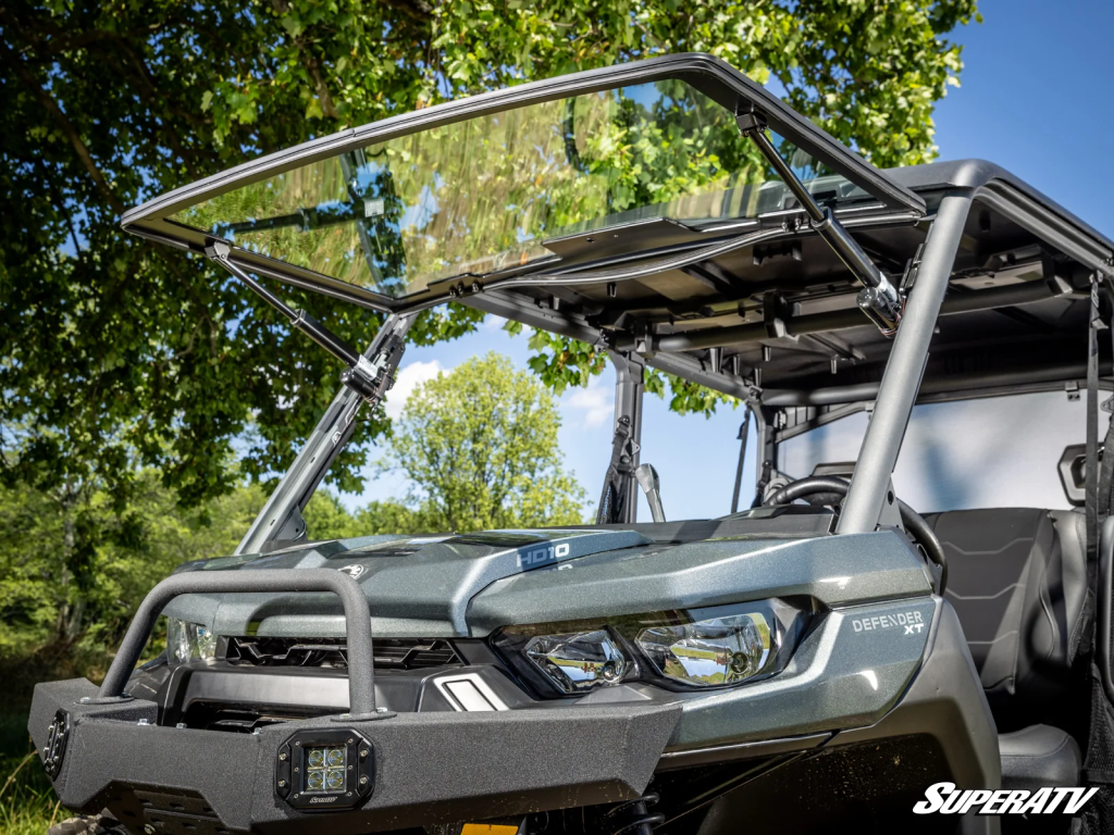 An HD11 with a MaxDrive Power Flip Glass Windshield