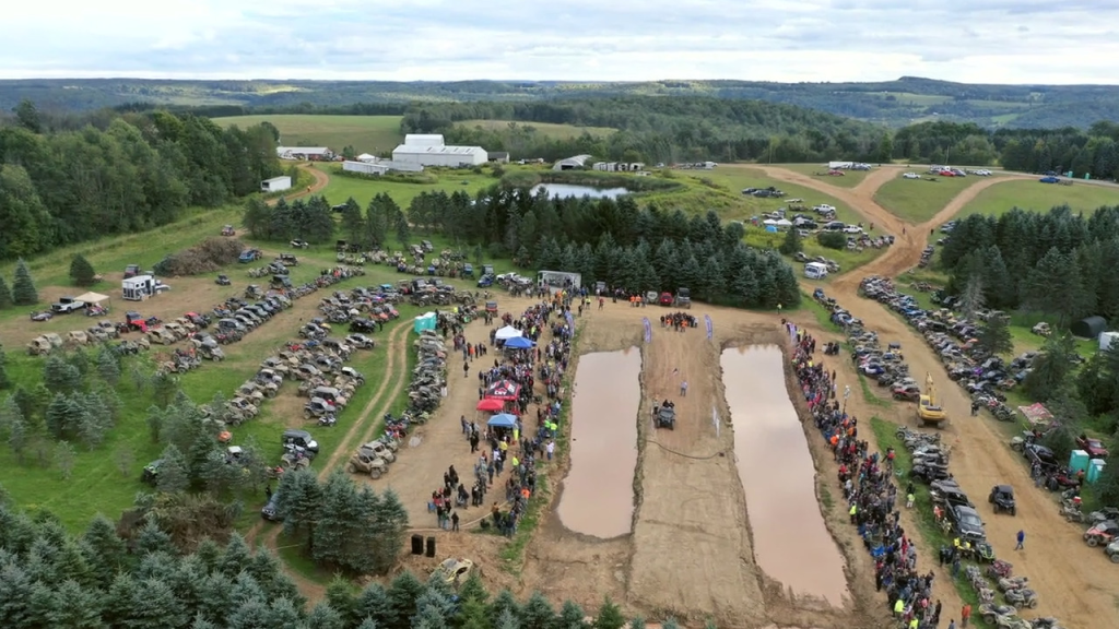 An aerial view of tall pines ATV park