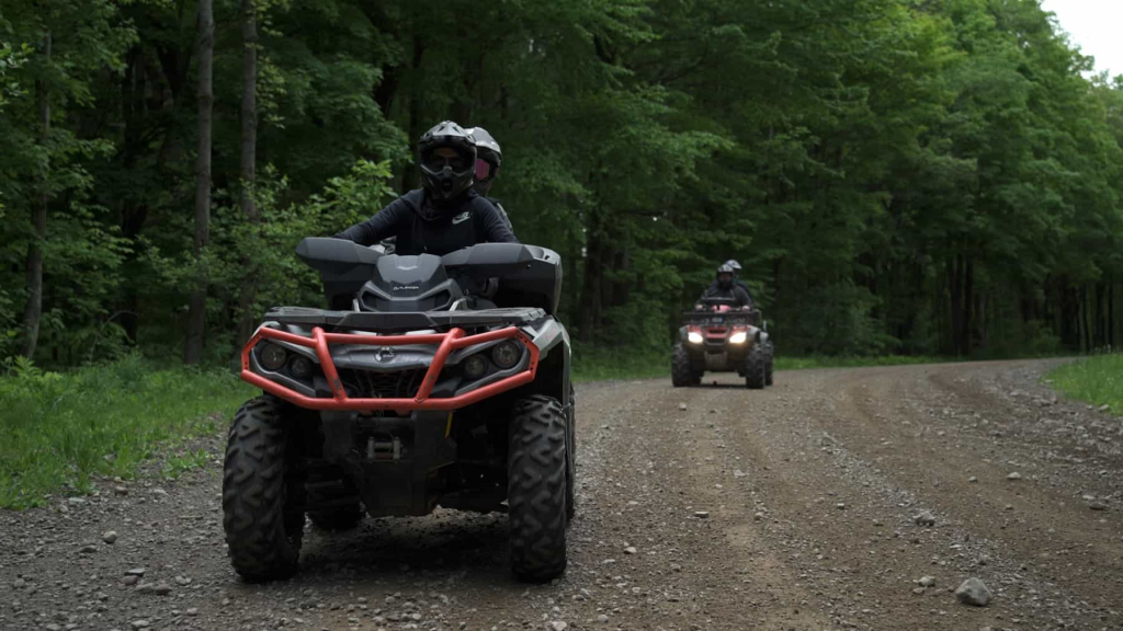 2 ATVs on a trail in oswego county