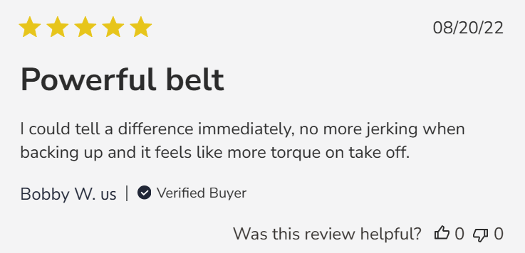 Another 5-star review of a GBoost belt.
