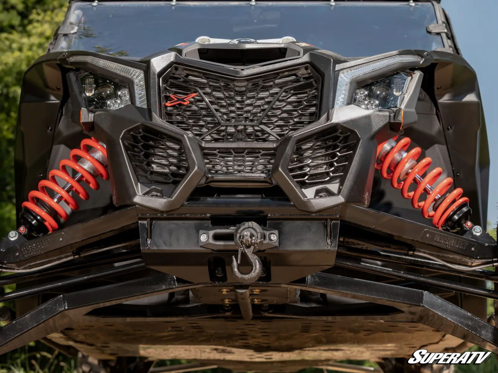 A Black Ops Winch mounted on a Can-Am Maverick X3.