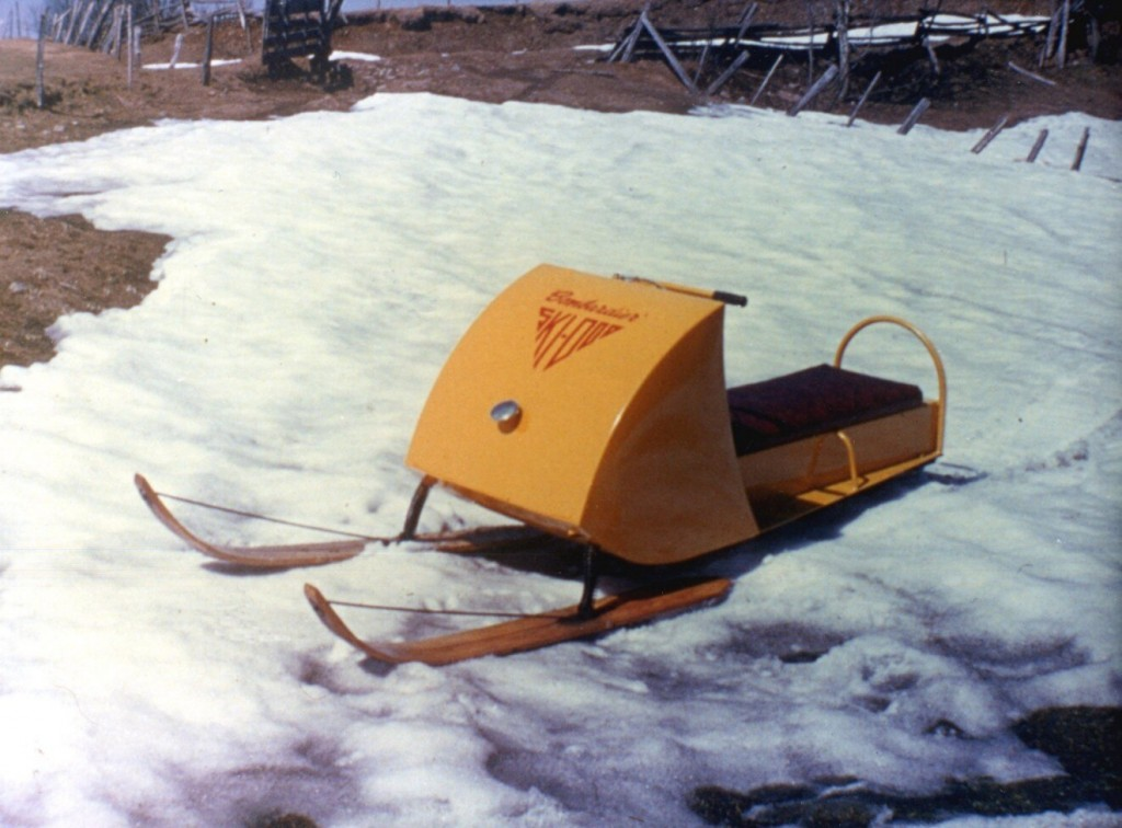 A vintage Ski-Doo Snowmobile