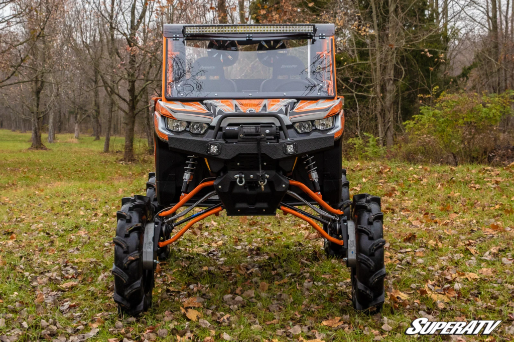A UTV with SuperATV GDP Portals installed with a lift kit.