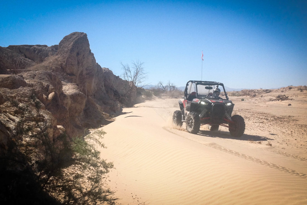 A RZR exploring Ocotillo Wells SVRA