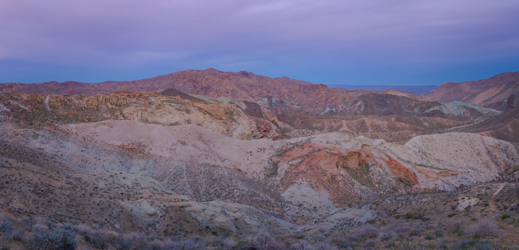 A wide view of the landscape at Jawbone Canyon