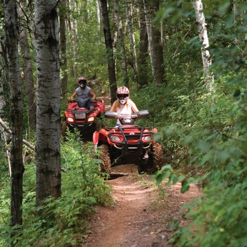 Riders going through Nemadji State Forest OHV Trails.