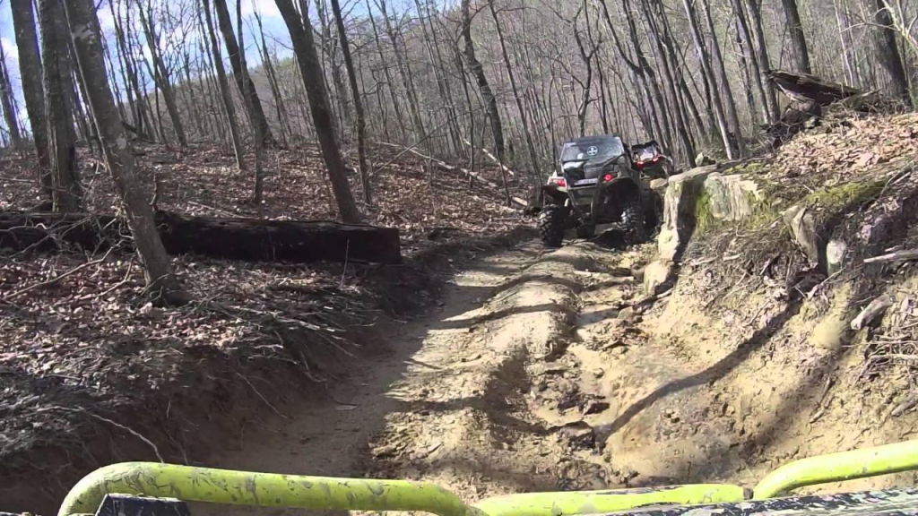 UTVs riding through Brimstone Recreation.