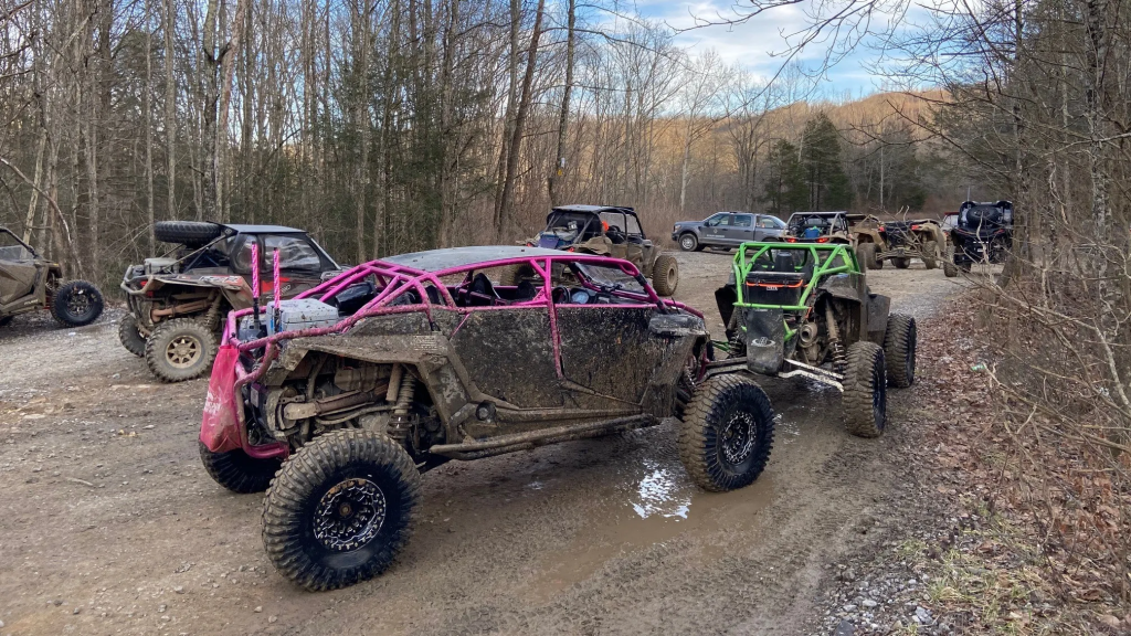 UTVs parked in TRWA Sundquist Unit.