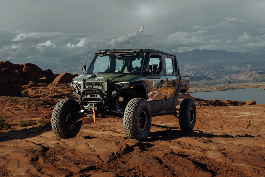 An HCR Mid-Travel Kit installed on a Polaris Xpedition