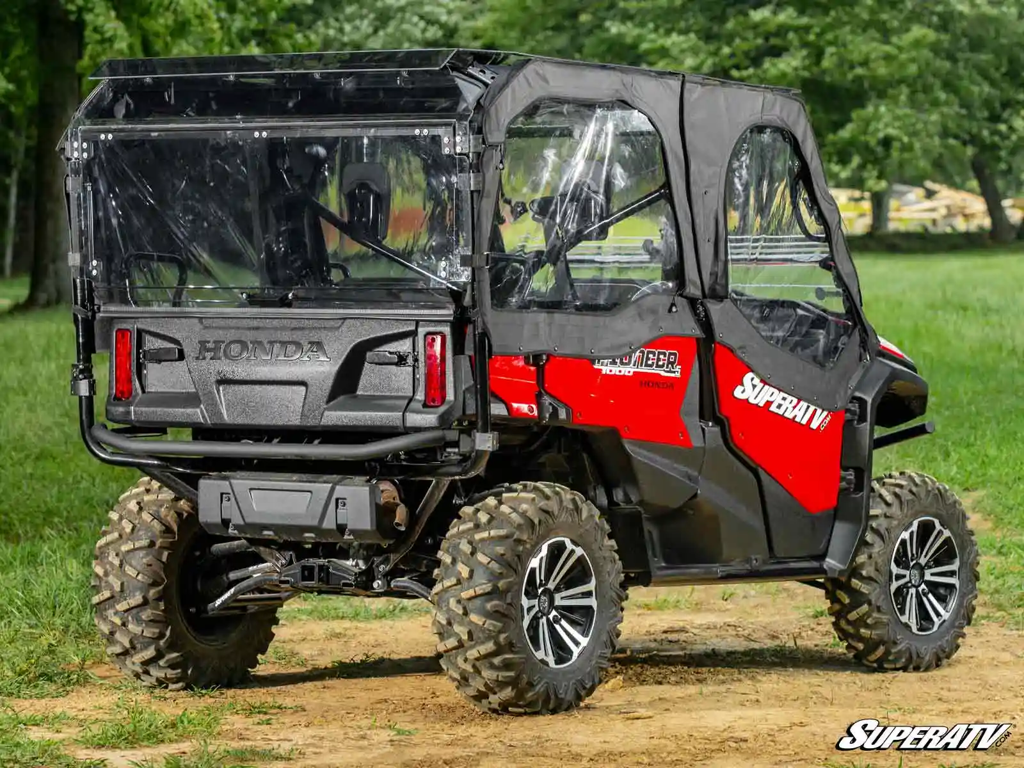 A pioneer with a superatv soft cab enclosure