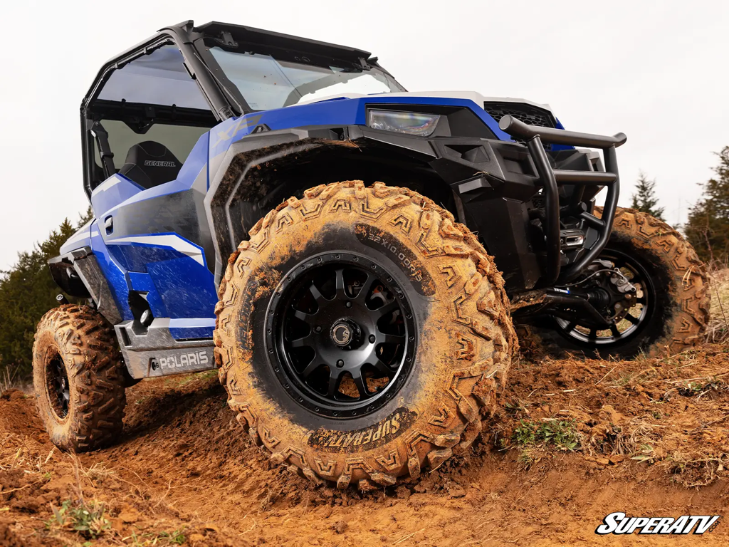 A RZR XP with SuperATV's Hellion tires