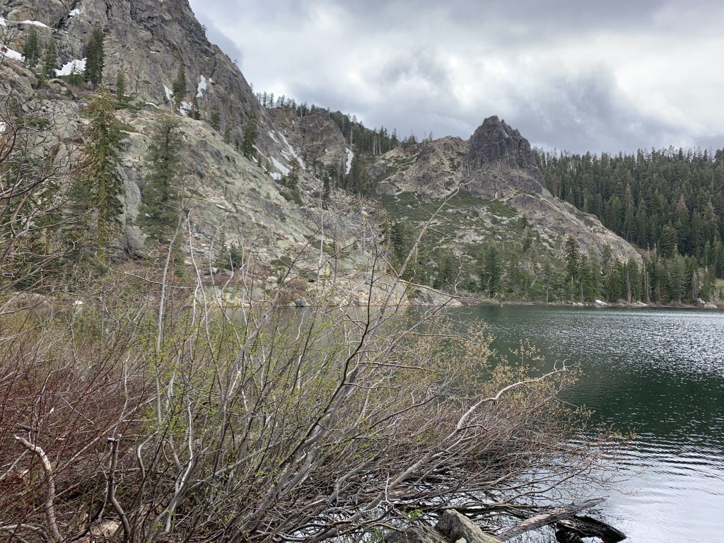 Pond next to a mountain
