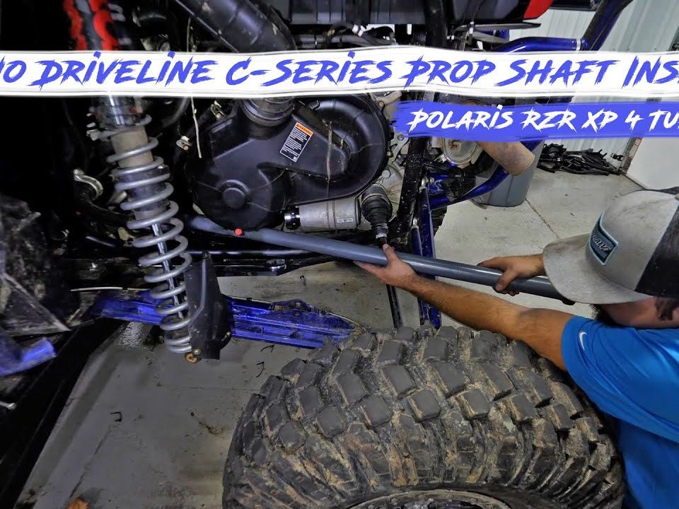 Braden installing a Rhino Driveline C-series prop shaft on a Polaris RZR XP 4 Turbo