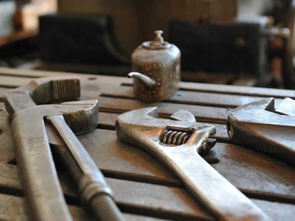 Tools in a mechanic shop